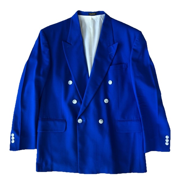 Bachrach Blazer Men's 42 Royal Blue Sport Coat Jacket VTG 50's 60's Rockabilly - Picture 1 of 9